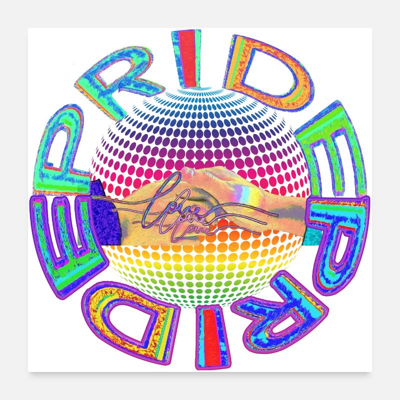RAINBOW PRIDE - des mains aimantes qui tendent la main Poster 60 x 60 cm