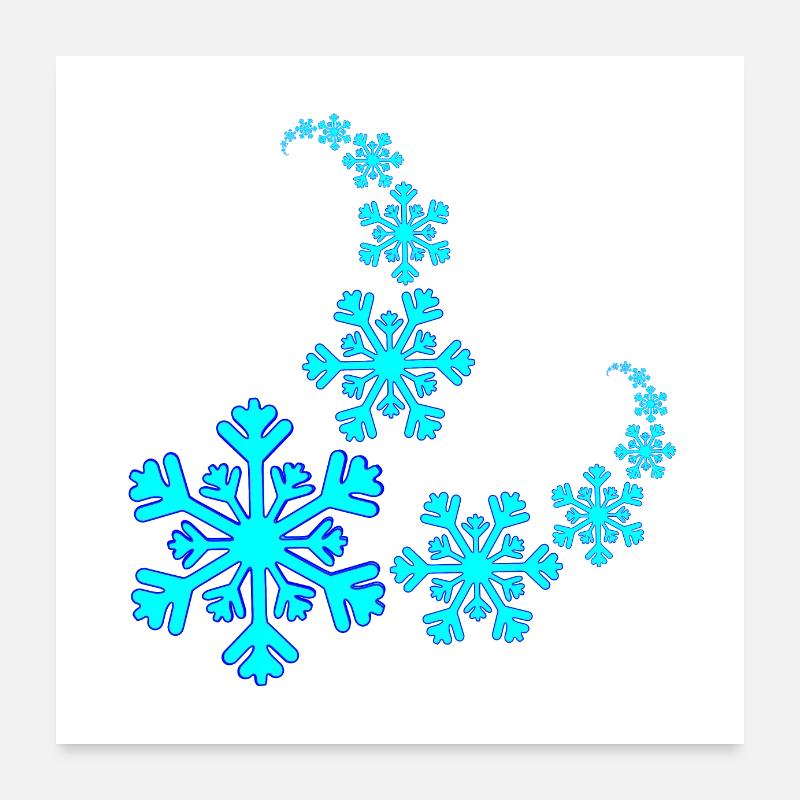 Snowflake Spiral Poster 24" x 24" (60x60 cm)