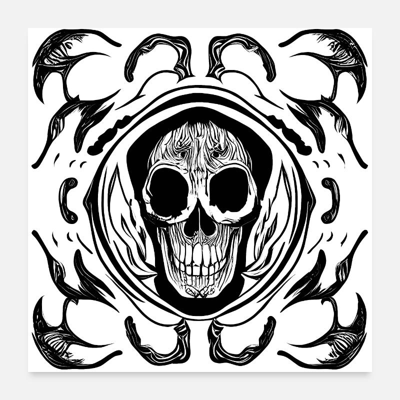 Skulls with ornaments Poster 24" x 24" (60x60 cm)