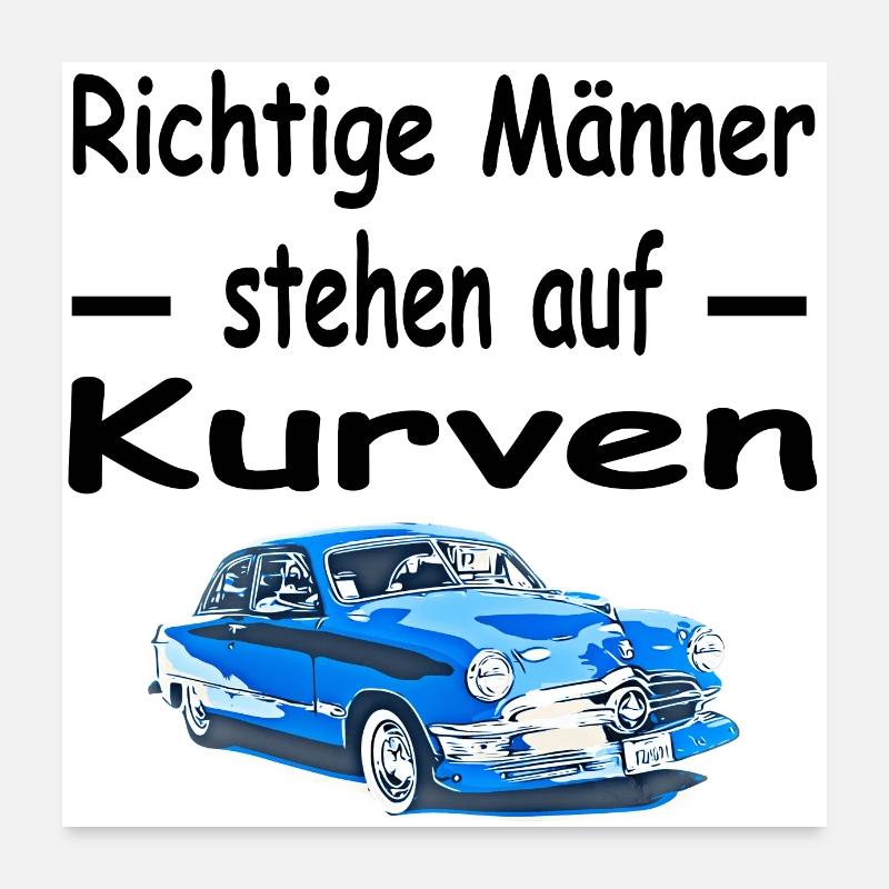 Auto - Poster 60x60 cm - Weiß