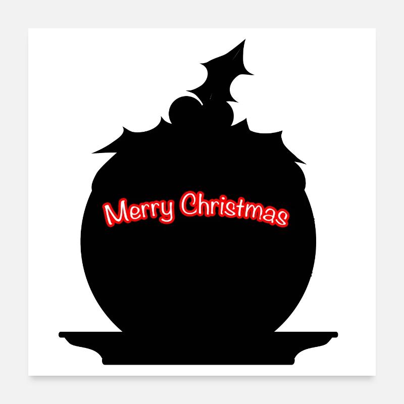 Weihnachtspudding SIlhouette Poster 60x60 cm