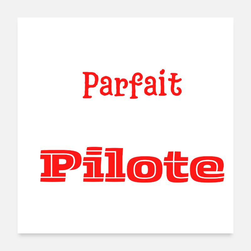 Pas parfait mais pilote Poster 60 x 60 cm