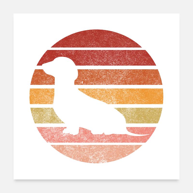 Dackel Silhouette Poster 60x60 cm