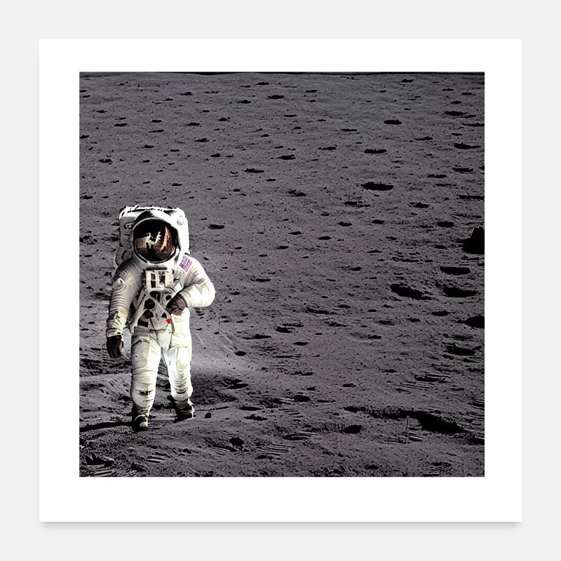 Astronaut on the moon Poster 24" x 24" (60x60 cm)