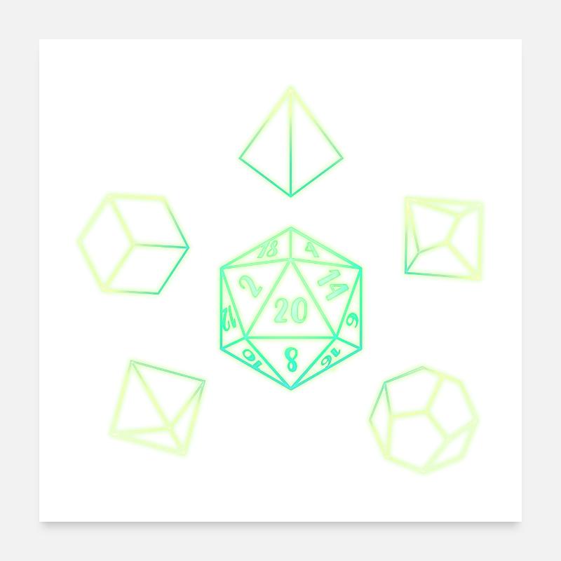 Green Dices D20 RPG Poster 24" x 24" (60x60 cm)