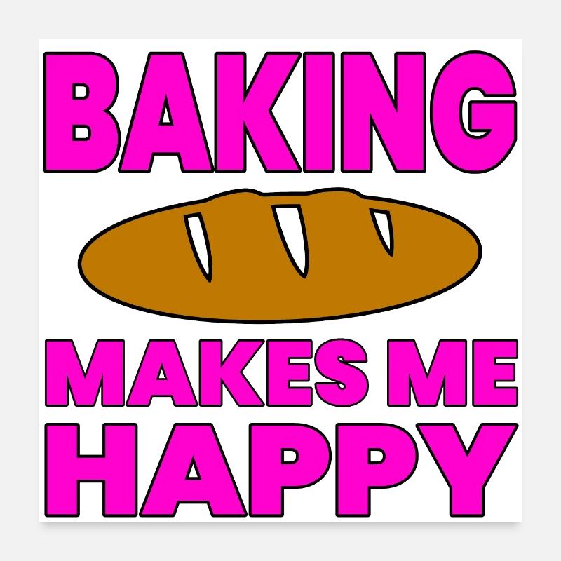 Backen - Poster 60x60 cm - Weiß