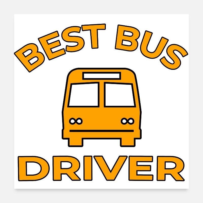 Bus - Poster 60 x 60 cm - blanc