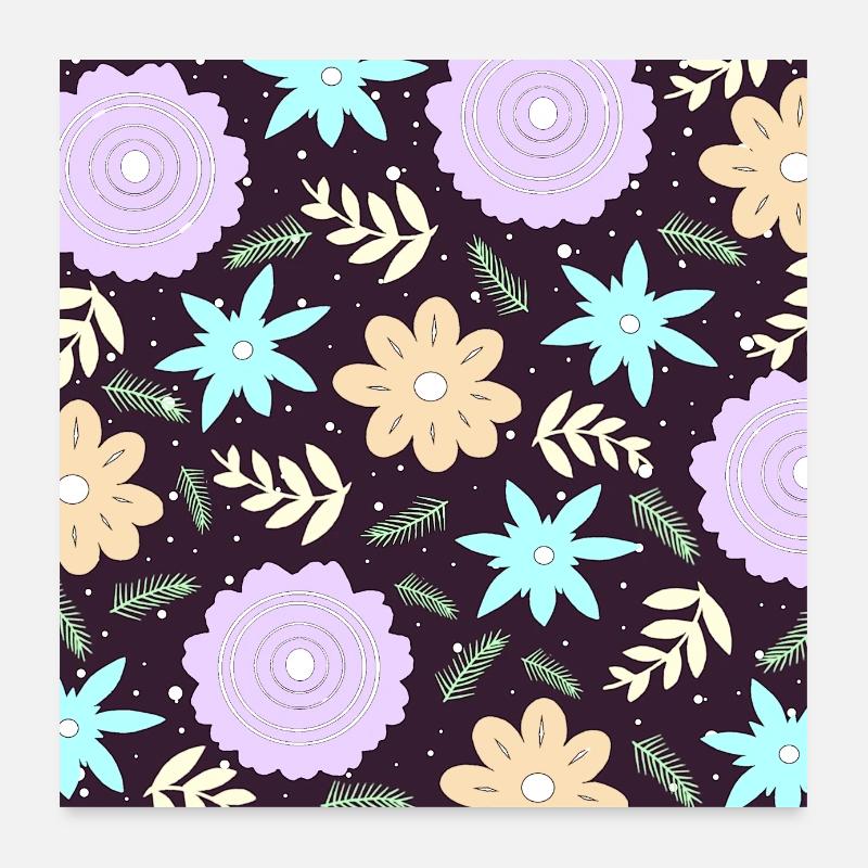 all over prints mit blumen, pastell blumenmuster Poster 60x60 cm