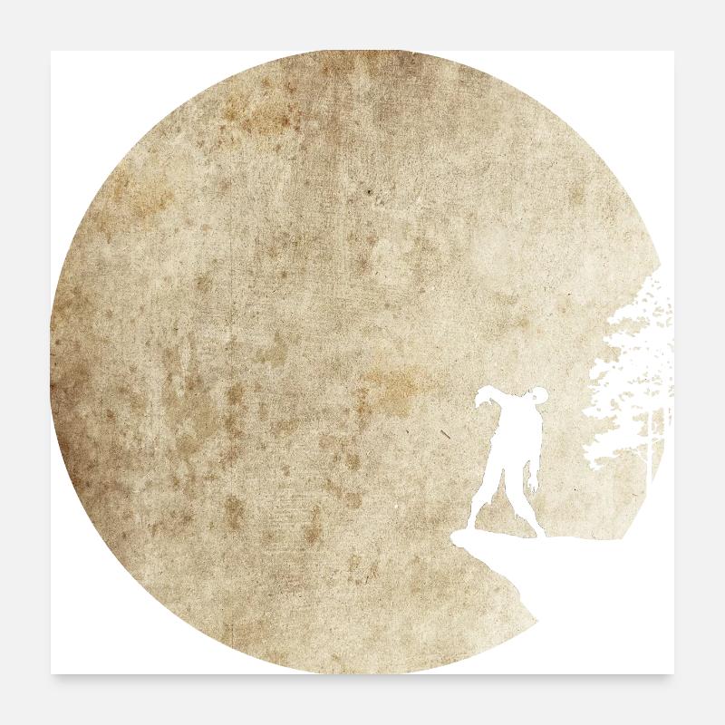Nuit zombie - Poster 60 x 60 cm - blanc
