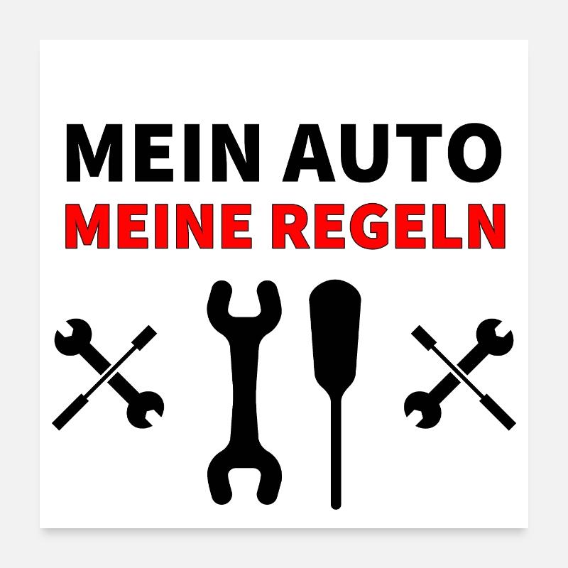 Auto - Poster 60x60 cm - Weiß