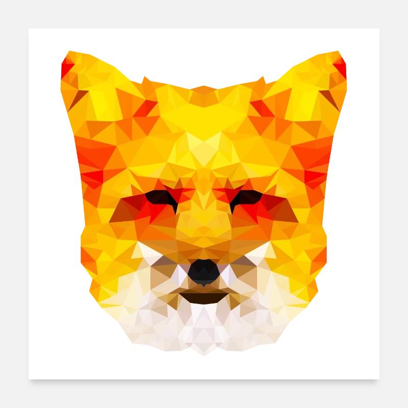 Beautiful fox polygon design Poster 24" x 24" (60x60 cm)