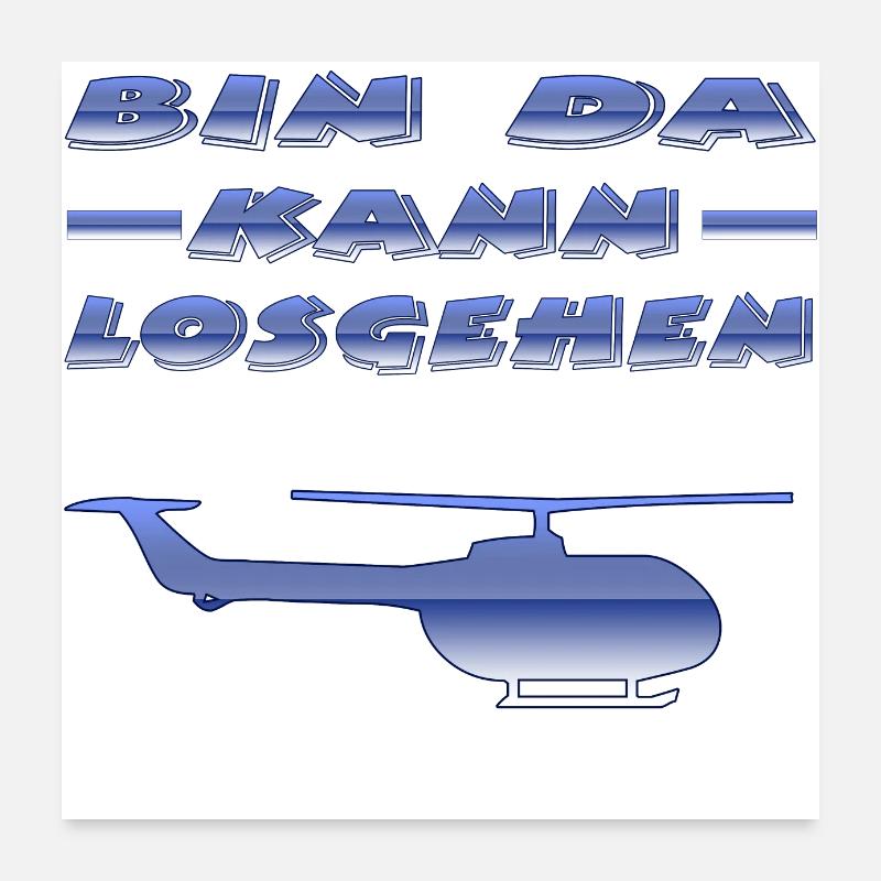Hubschrauber Poster 60x60 cm