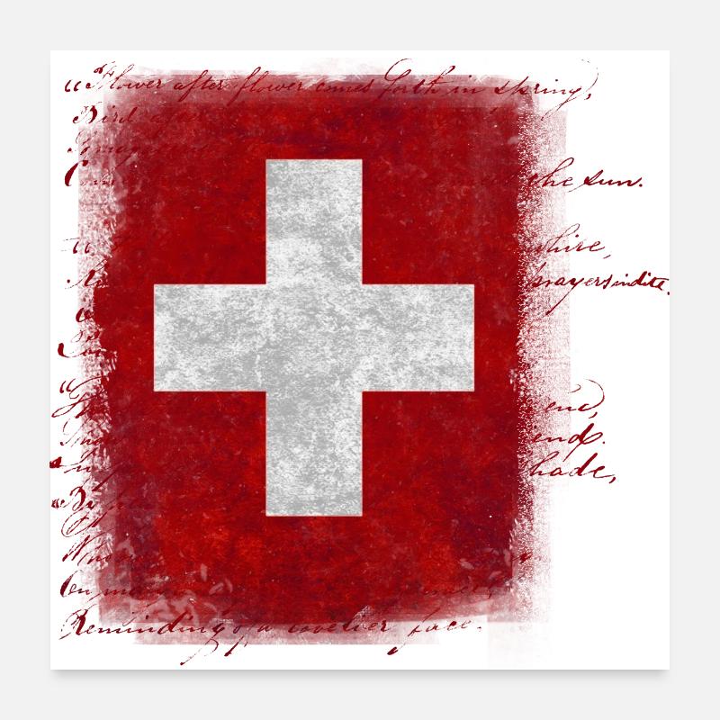 Drapeau de la Suisse Poster 60 x 60 cm