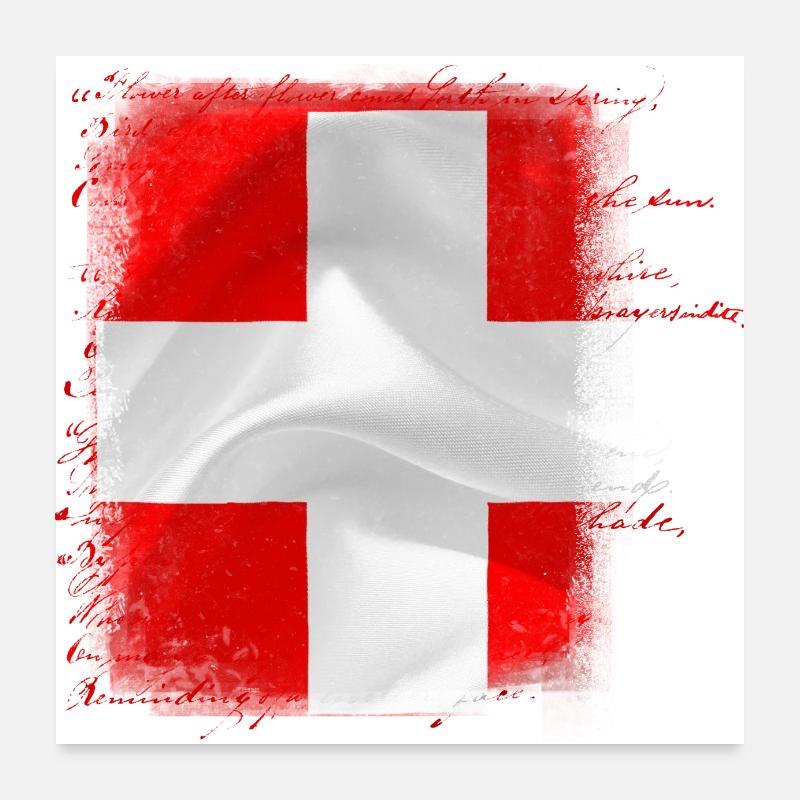 Drapeau de la Suisse Poster 60 x 60 cm