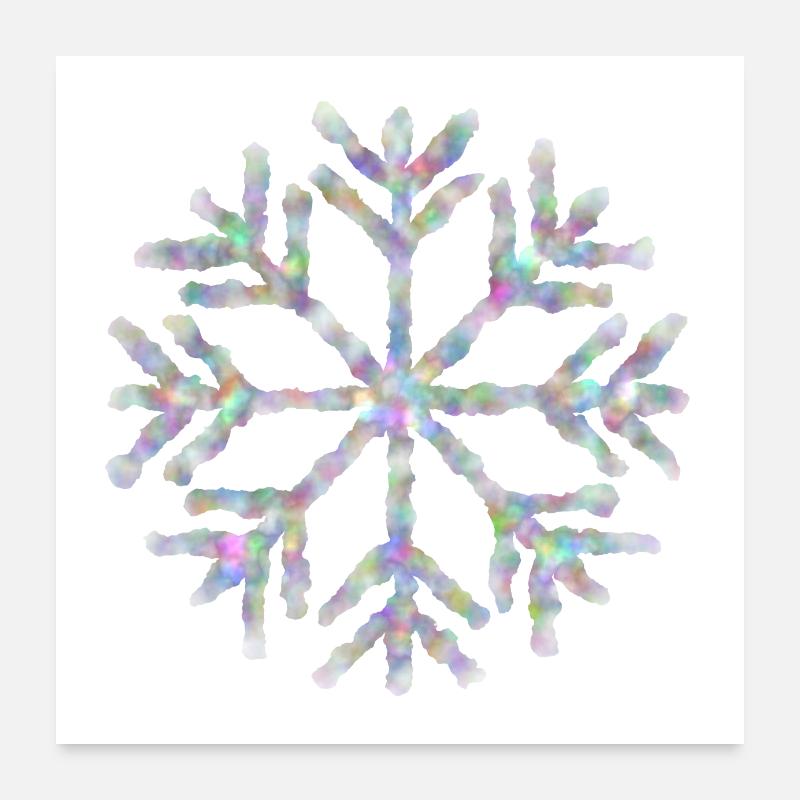 Weihnachten Schneeflocke Schnee Geschenk Winter - Poster 60x60 cm - Weiß