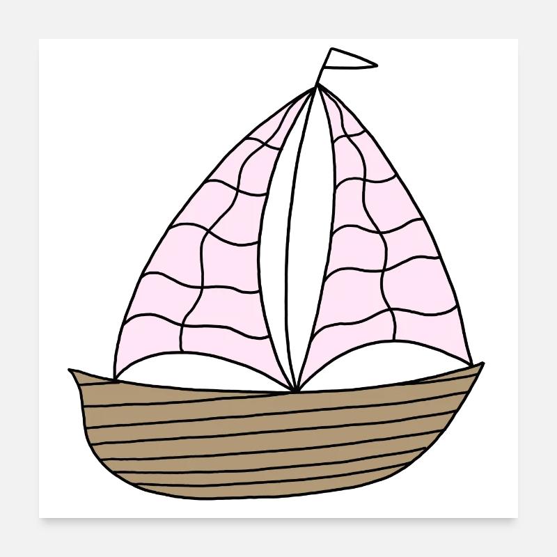 Voilier - Poster 60 x 60 cm - blanc