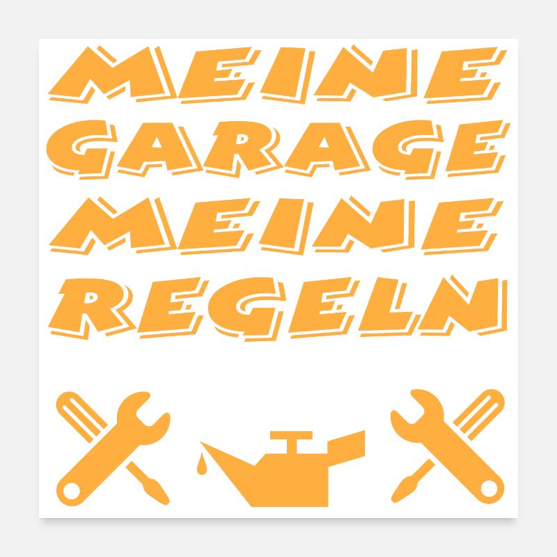 Garage - Poster 60x60 cm - Weiß