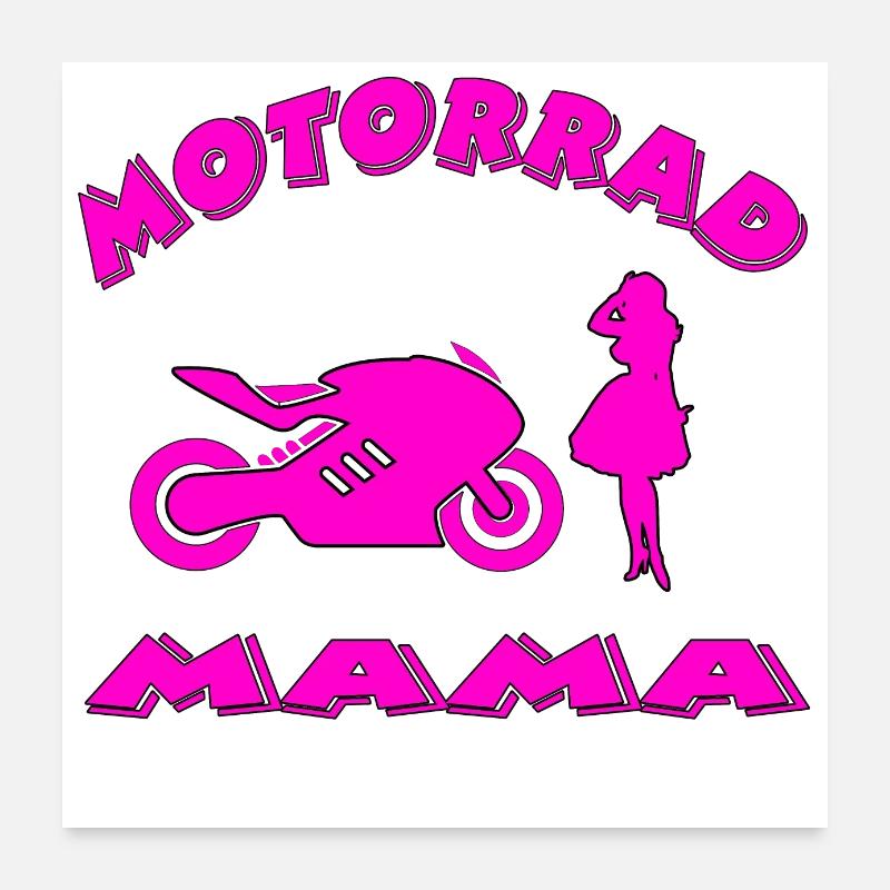 Motorrad - Poster 60x60 cm - Weiß