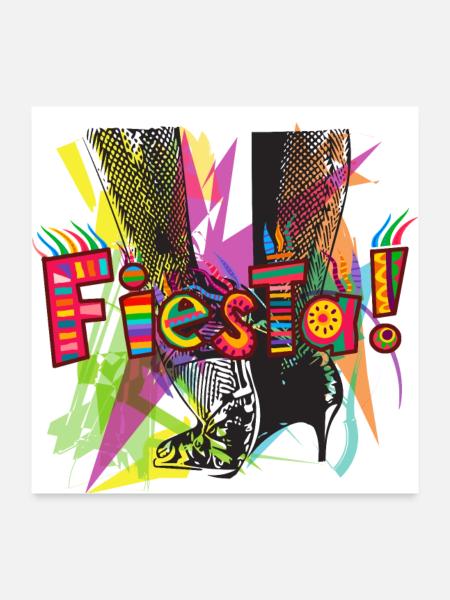Fiesta ! - Poster 60 x 60 cm - blanc - Devant