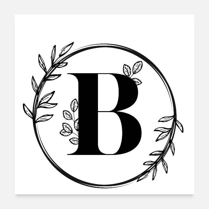 Blumenbuchstabe B Poster 60x60 cm