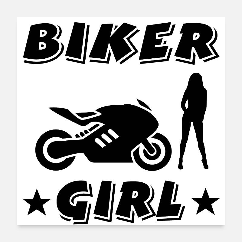 Motorrad - Poster 60x60 cm - Weiß