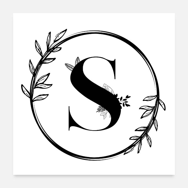 Blumenbuchstabe S Poster 60x60 cm