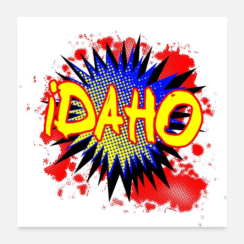 Idaho Comic Exclamation Poster 24" x 24" (60x60 cm)
