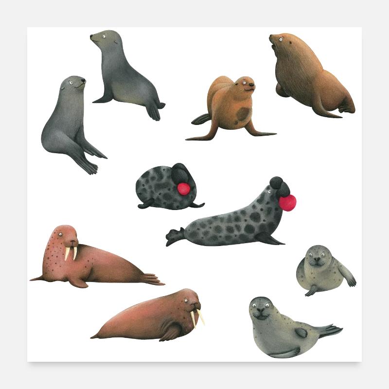 Amis de la mer Poster 60 x 60 cm