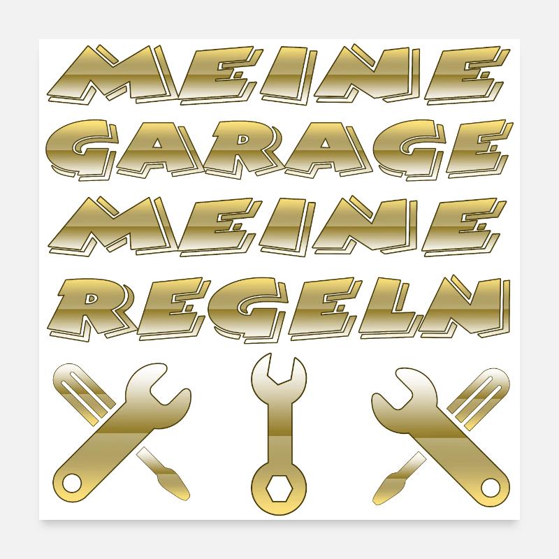 Garage - Poster 60x60 cm - Weiß