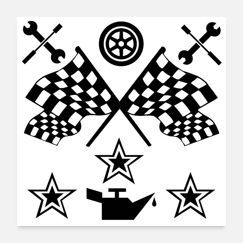 Auto - Poster 60x60 cm - Weiß
