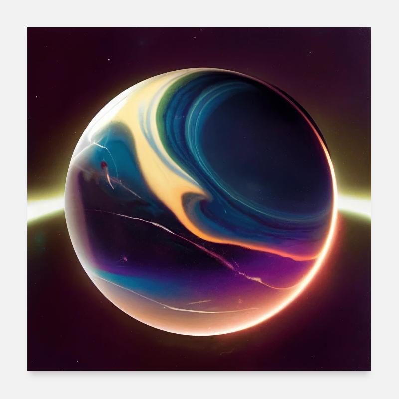 Weltraum Murmel Version 1 Poster 60x60 cm