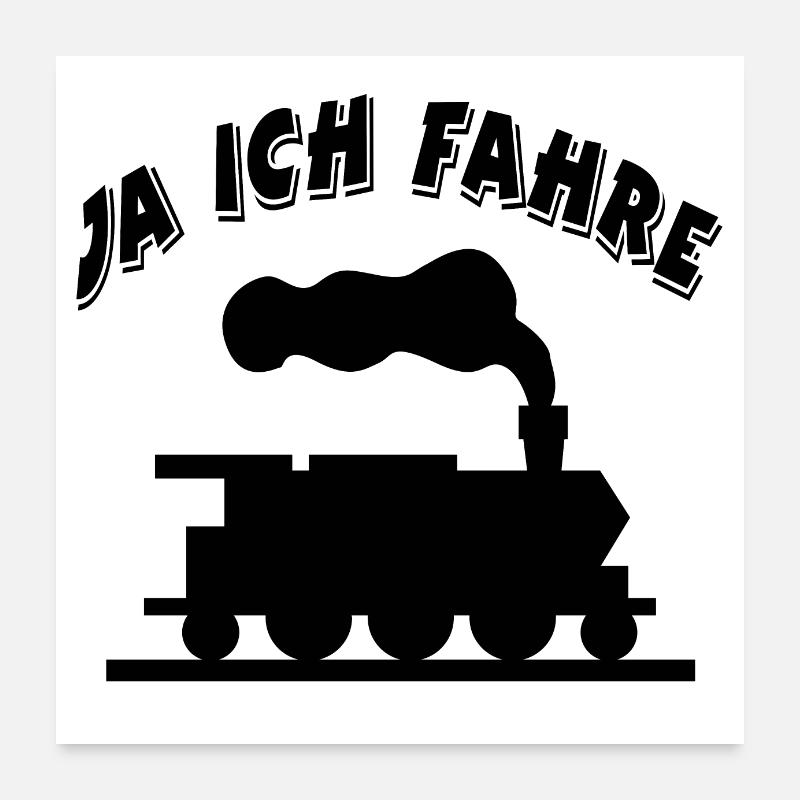 Eisenbahn - Poster 60x60 cm - Weiß