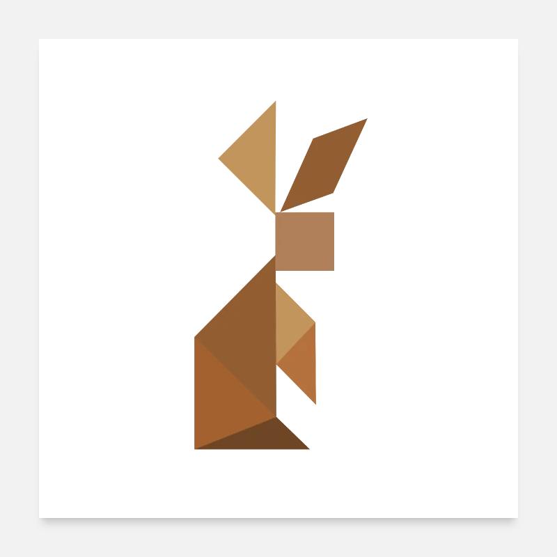 Rabbit - Tangram Poster 24" x 24" (60x60 cm)