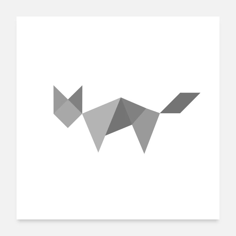 Chat - Tangram Poster 60 x 60 cm