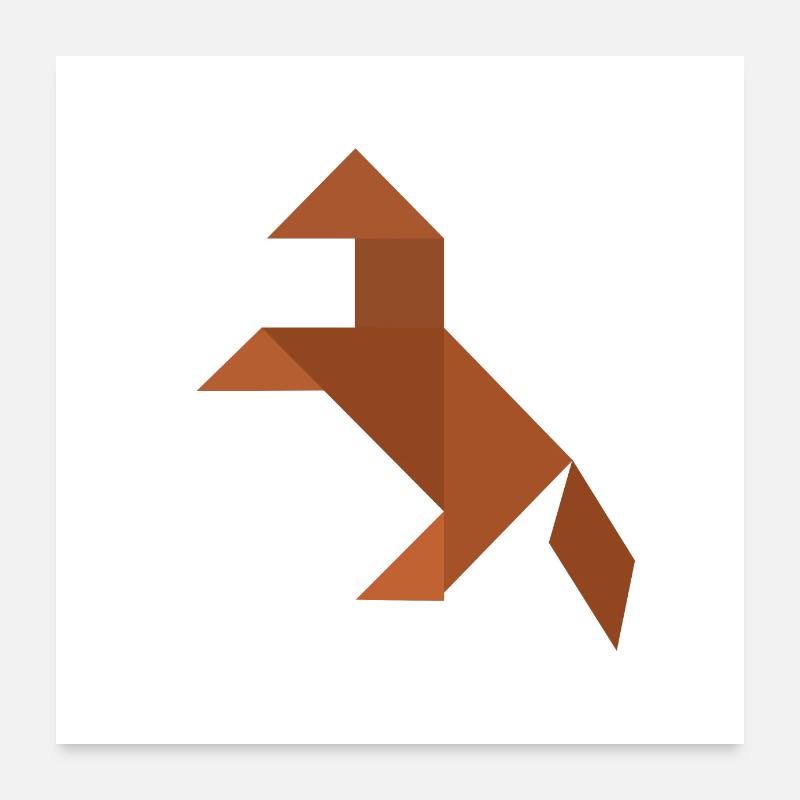 Pferd - Tangram Poster 60x60 cm
