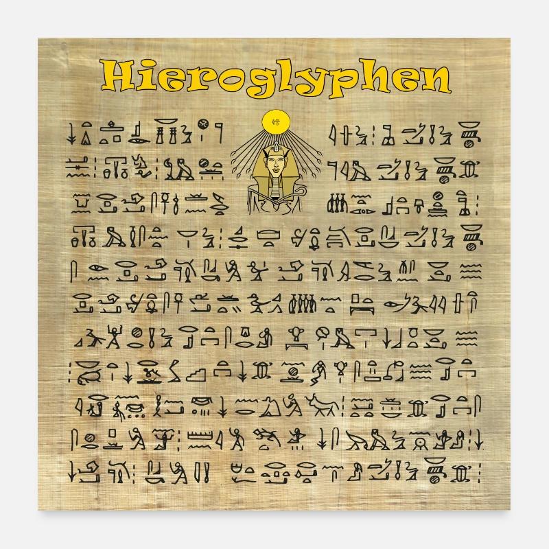 Ägyptische HIEROGLYPHEN Poster 60x60 cm