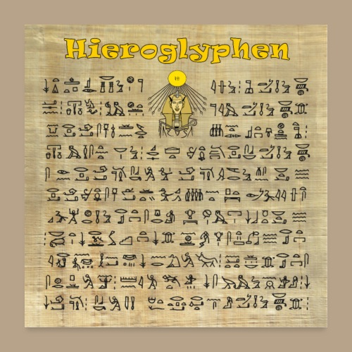 Ägyptische HIEROGLYPHEN - Poster 60x60 cm