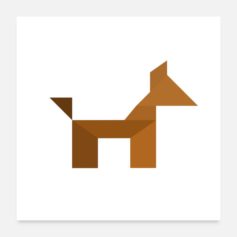 Chien - Tangram Poster 60 x 60 cm