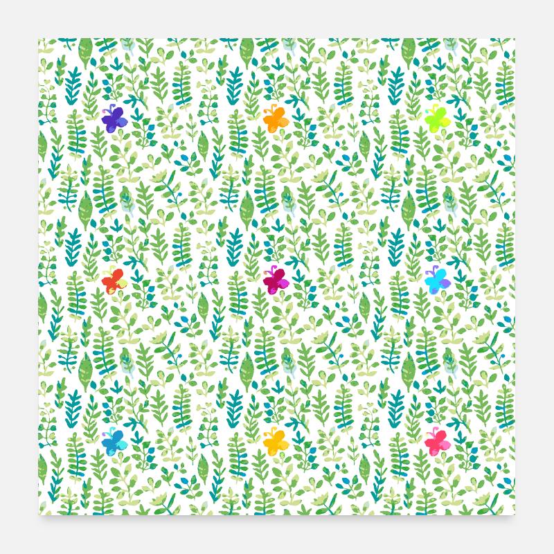 Meadow and butterflies Poster 24" x 24" (60x60 cm)
