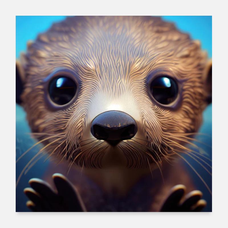 Rêver de loutre de mer Poster 60 x 60 cm