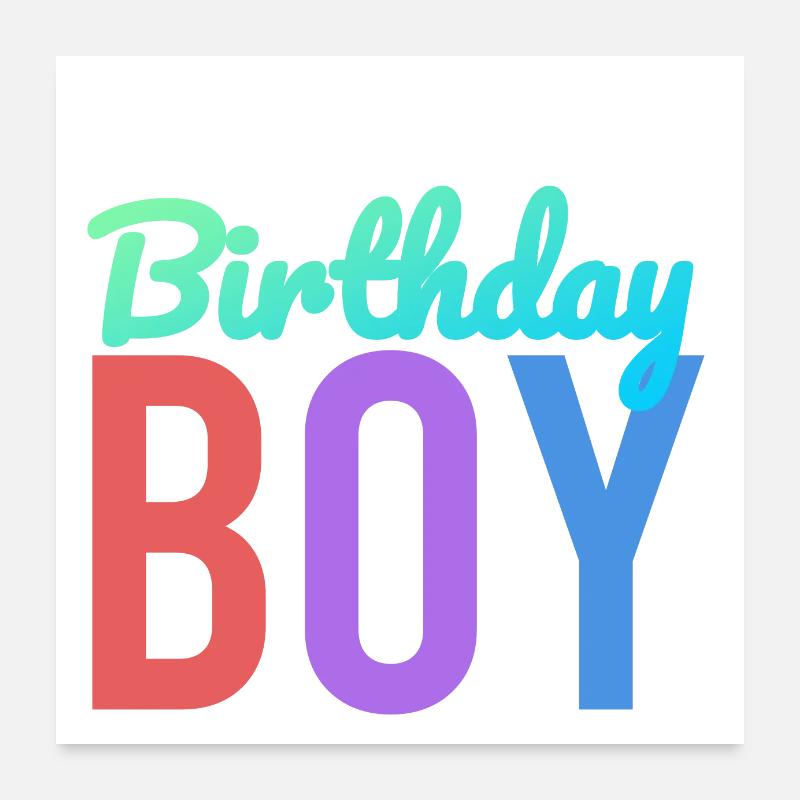 Garçon d’anniversaire - Poster 60 x 60 cm - blanc