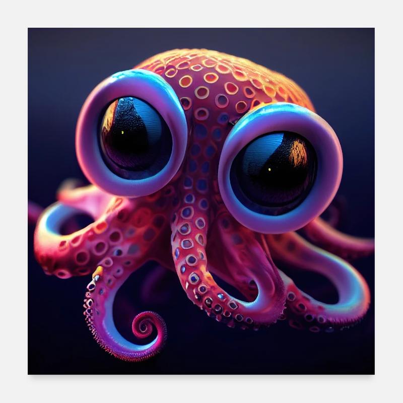 Dream about octopus - Poster 24" x 24" (60x60 cm) - white