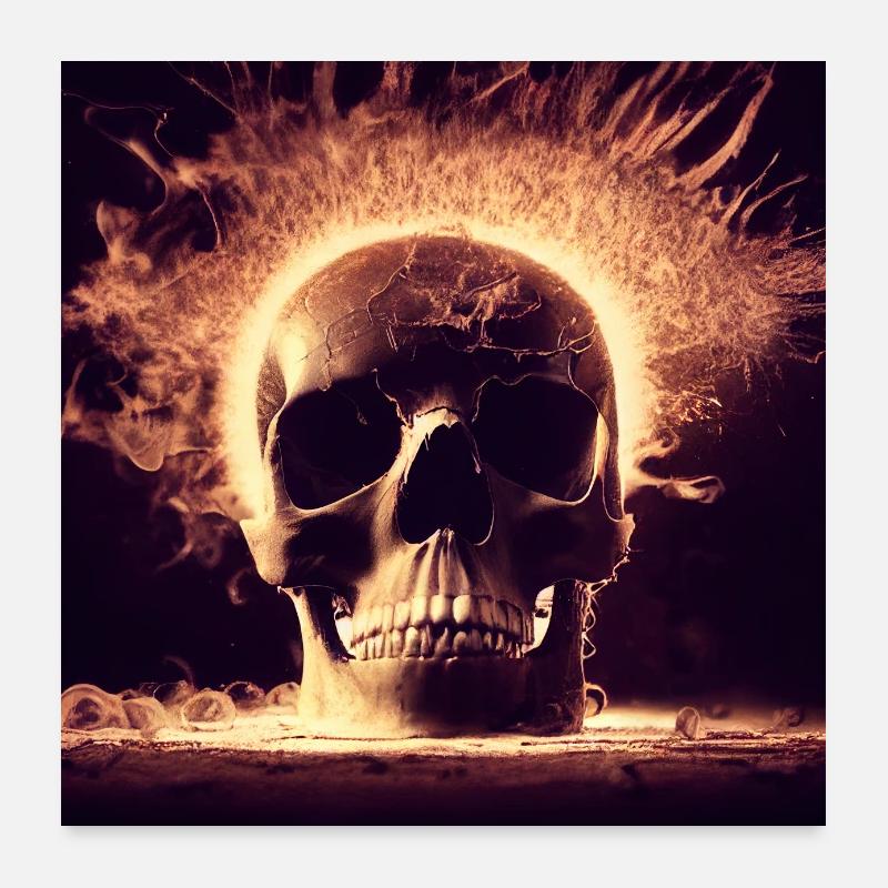 Le crâne explose Poster 60 x 60 cm