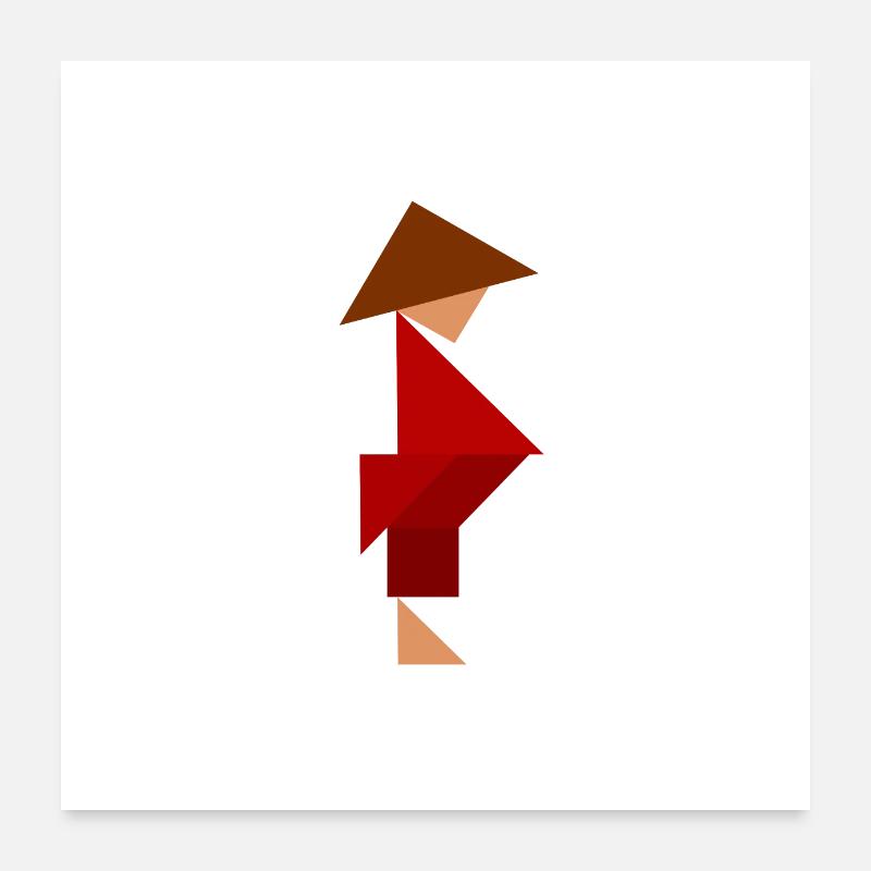 Samurai - Tangram Poster 60x60 cm