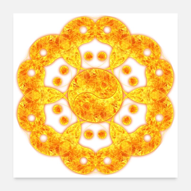 Fire Mandala born from Yin & Yang Poster 24" x 24" (60x60 cm)