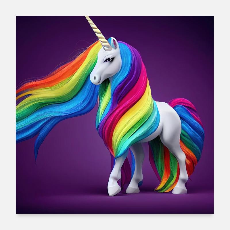 Rêvez de licorne - Poster 60 x 60 cm - blanc