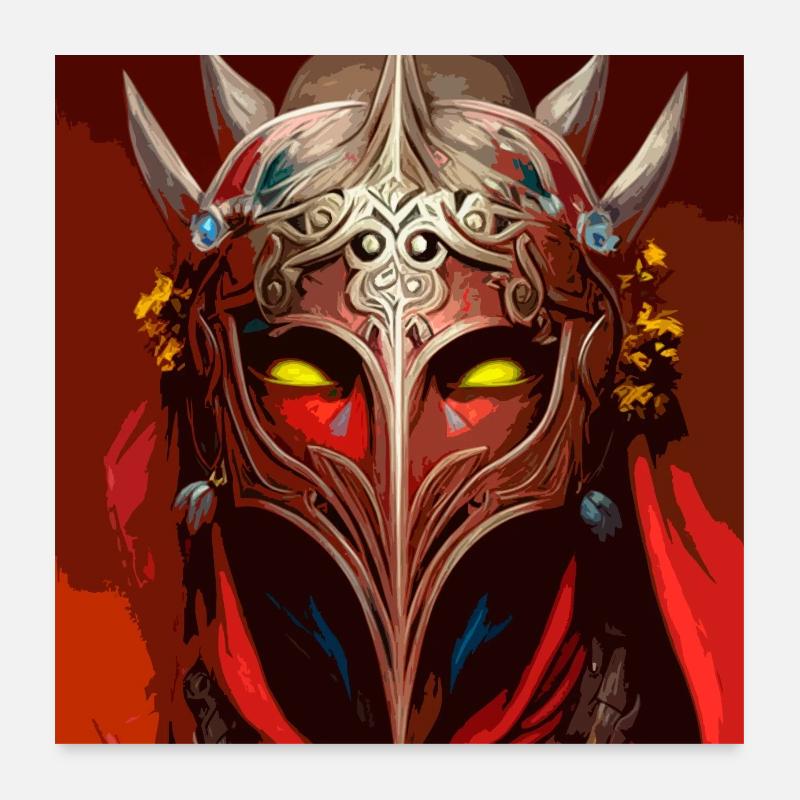 Medieval warrior mask, epic Poster 24" x 24" (60x60 cm)