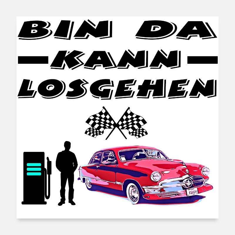 Auto - Poster 60x60 cm - Weiß