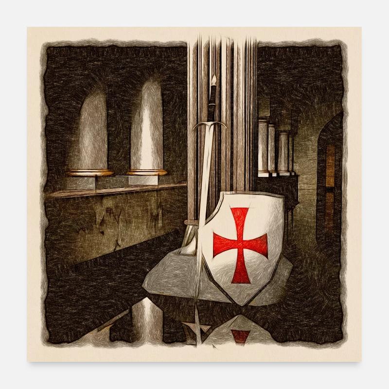 Knights Templar Poster 24" x 24" (60x60 cm)