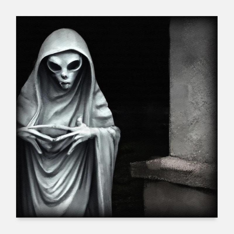 Spooky Alien Poster 24" x 24" (60x60 cm)